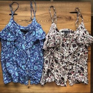 Bundle of American Eagle Floral Ruffle Tank Tops